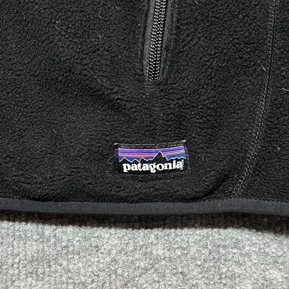 Patagonia Vest Mens XL Black Fleece Full Zip Pockets DGS Law Logo Hiking - Picture 2 of 9